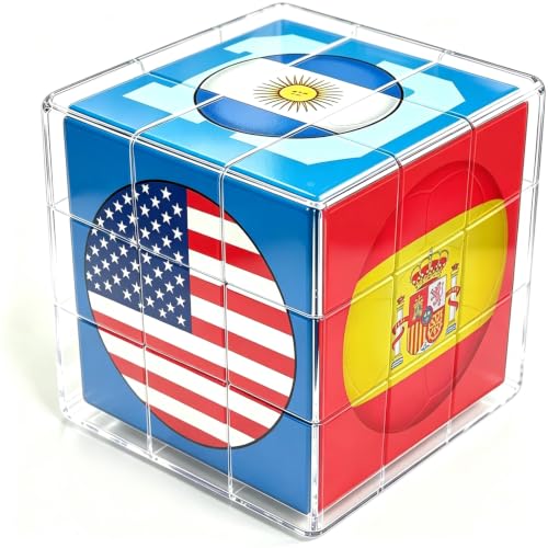 2026 Soccer Cup Themed 3x3 Cube Puzzle,Football Sports Celebration Brain Puzzle Toy for Sport Fans Beginners and Puzzle Enthusiasts Alike,Memorable Stylish Decor Desk Shelve Cabinet