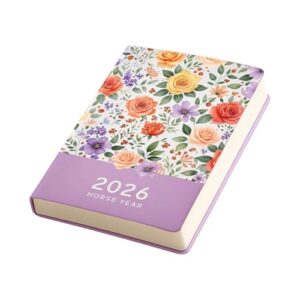 2026 Weekly Planner From Jan to Dec Hardcover Flower Leather Academic Planner with 256 Pages Dated Ribbon Bookmarks Professional Meeting