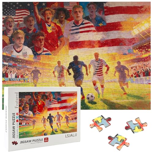 2026 World Cup Jigsaw Puzzle - 500 Piece Puzzles for Adults, USA Soccer Team Sports Collectible, Soccer Puzzle for World Cup Fans & Home Decor