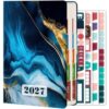 2027 Daily Planner, Jan. 2027 - Dec. 2027, A5 Daily and Monthly Calendar Planner with Hourly Schedule, 4 Stickers, Hardcover, Thick Paper, Perfect for Teachers, Students, Women & Men, 5.6" x 8.3"