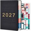 2027 Planner, Daily Monthly Planner from Jan. 2027 to Dec. 2027, A5 Hardcover Daily Agenda with Inner Pocket, 12 Tabs, Yearly Calendar Planner for School Office Home, 5.6" x 8.3"