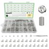 2050Pcs 304 Stainless Steel Metric Micro Screws Nuts Assortment, M1 M1.2 M1.4 M1.6 M1.7 M2 M2.5 M3 Sizes, Phillips Pan Head, Fully Threaded Kit for Arduino, RC Models, Electronics, DIY Projects
