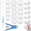 20CPS DIY Stress Ball Making Kit , Empty Stress Ball Skin with Expander & Vacuum Tool, Complete Squishy Maker Kit for Adults Kids (A- (Clear 4cm, 6cm, Barbed 6cm, White 6cm))