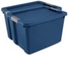 20 Gallon Large Plastic Storage Bin with Latch Lid, Blue (2 Pack)