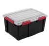 20 Gallon Storage Bin with Lid, Large Heavy Duty Plastic Tote Container with Gasket Seal and Secure Latches, Stackable Organizer Box for Garage Basement Attic Closet, Black