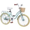20 Inch Girls Bike with Basket, Single Speed Princess Bike Ages 6-12 Green