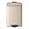 20L 30L Stainless Steel Trash Can, Square Pedal Step Garbage Bin with Lid, Hands-Free Recycling Waste Bin for Home Office, Inner Buckets Included