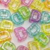 20mm Large Letter Beads D, Chunky Letter Beads, Acrylic Colorful 3D Bubble Big Alphabet Bead with 6mm Large Holefor Paracord Bag Keychains Charms, 10pcs