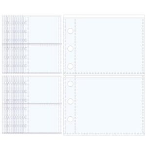 20 Pack A7 Sheet Protectors for 6 Ring Binder Sleeves Sheet Protectors for 6 Ring Binder, Clear Page Protector Plastic Stamp Card Sleeves A7 Binders Inserts Organizer Accessories