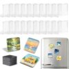 20 Pcs 2x2 Inch DIY Acrylic Fridge Magnet Kit with Strong Adhesive Backing, Square Clear Acrylic Magnetic Set for Crafts, Photo, Kitchen, Cabinets, Party, Classroom & Office