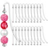 20 Pcs Beadable Bookmarks, 3.4 in DIY Metal Blank Bar Bookmarks for Beads, Silver Metal Beading Bookmarks, Plated Silver Finish Bookmarks Making Supplies, for DIY Craft Projects