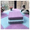 20 Pcs Carpet Puzzle Mats for Floor,Plush Interlocking Carpet Tiles,Plush Puzzle Foam Floor Tiles Squares,for Playroom,Home Decor,4 Ft X 5 Ft(0.23 Inch,Color:Purple+Light Blue)
