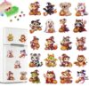 20 Pcs Halloween Diamond Art Magnets for Adults- Cute Halloween Animals Diamond Painting Magnets Kits for Adults, Easy Refrigerator Magnetic Stickers for DIY Crafts Fridge Home Decors Gifts