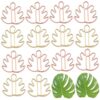 20 Pcs Monstera Leaf Paper Clips - Cute Metal Paperclips for Office, School, Home - Gold & Rose Gold
