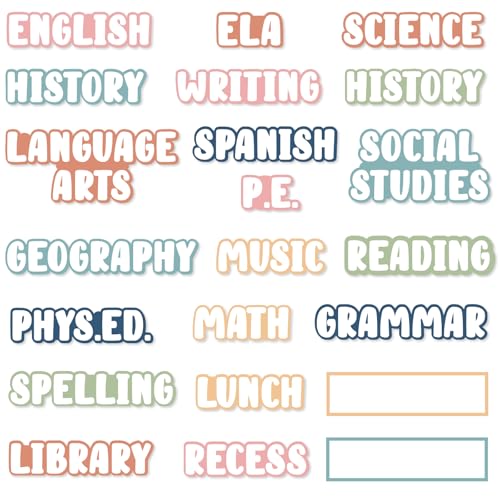 20 Pieces Classroom Schedule Magnets School Class Subject Magnets Teacher Subject Labels for Classroom Organization Teacher Course Schedule Whiteboard Bulletin Board Decorations (Boho)