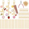 20 Set Keychain Making Kit for Bag Charms Lip Gloss DIY Metal Charm Chain Keychain Clips with Key Ring Jewelry Pliers DIY Craft Supplies Jewelry Personalized Bag Accessories Gifts Making Kit (142pcs)