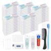 20 Sets Disposable Travel Toiletry Kit, Bulk Hygiene Amenities Set with Toothbrush,Toothpaste,Shampoo,Body Wash,Soap,Comb,Vanity Kit, Personal Care Kit for Hotel, Airbnb, Camping, Homeless Donation
