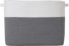 20"x12"x16" Mega Size Rectangular Extra Large Storage Basket, Rectangular Cotton Rope Storage Baskets, Woven Laundry Hamper, Cloth Storage Bin, for Clothes Blanket in Living Room, Grey Basket