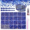 21000Pcs Navy Blue Rhinestones for Bedazzling Kit, Mix Sizes Jelly Bedazzling Resin Gems, Blue Gems Bedazzling for Crafting, Flatback Resin Rhinestones for Craft DIY Face Makeup