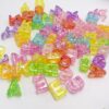 21mm Large Letter A~Z Beads, 26pcs Chunky Letter Beads for Paracord Bag Keychains Charms, Acrylic Colorful 3D Bubble Big Alphabet Bead with 6mm Large Hole