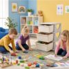 22" 3 Tier PE Kids Storage Drawer Organizer Toy Book Storage Cabinet