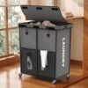 225L Laundry Basket with Wheels, Rolling Laundry Hamper with Cloth Cover, Laundry Cart with Metal Frame & Removable Bag, Large Dirty Clothes Hampers for Bedroom Aesthetic, Laundry Room Bathroom, Grey