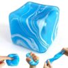 2.2 Inch Slow Rise Fidget Toys,Squishies Ice Cube Shape, Sensory Toy for Kids, Stress Relief Squeeze Balls, Easter Basket Stuffers for Boys Girl(Blue)