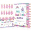 22 Pcs Fairy Tale Classroom Management Waiting Room Clip Chart Waiting Room Poster with Wooden Number Clip for Student Queue Management Teacher Behavior Visual Aid Classroom Must Haves Back to School