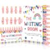 22 Pcs Happy Day Colorful Classroom Management Waiting Room Clip Chart Waiting Room Poster with Wooden Number Clip for Student Queue Management Teacher Behavior Classroom Must Haves Back to School