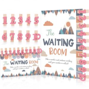 22 Pcs Mountains Classroom Management Boho Waiting Room Clip Chart Waiting Room Poster Wooden Number Clip for Student Queue Management Teacher Behavior Visual Aid Classroom Must Haves Back to School