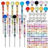 230 Pcs DIY Beaded Garden Stakes Kit with Crystal Stoppers