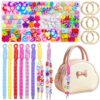 232PCS Beaded Keychain Making Kit Colorful Bag Charm Kit for DIY Craft