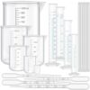 23Pcs Graduated Cylinders Beakers Set 6 Clear Plastic Graduated Cylinders 25/50/100/250/500/1000ml 4 Plastic Beakers 10/25/50/100ml with 8 Plastic Droppers and 5 Stirring Rod