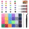 24000Pcs 24Colors Jelly Rhinestones 3mm, Multicolor Resin Flatback Rhinestones, Bedazzling Kit with 3Pcs 10ml B7000 Jewelry Glue for Nail Art, Diamond Painting, DIY Crafts and Decorations