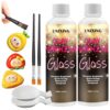 240ml High Glossy Air Dry Clay Glaze, Air Dry Clay Varnish, Clay Sculpture Sealant for Ceramics, Oil Painting, Wood, Air Dry Clay Pottery Waterproof Scratch Resistant Varnish for Clay (60ML X 4Pack)