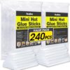 240 Pack Mini Hot Glue Sticks, 4" Long x 0.27" Diameter Glue Sticks for Mini Glue Guns, Perfect Fit for Wood, Metal, Glass, Plastic, Floral, Fabric, Leather, Foam, Floral