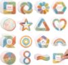 240 Pack Sensory Strips with Two Types of Texture - Textured Stickers (15 Types of Graphics) Anxiety Fidgets for Adults for Anxiety Relief at Office & Classroom Desk