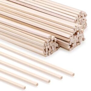 240 Pcs Balsa Wood Sticks 1/8 x 1/8 x 12 Inch Square Dowel Rods Balsa Wood Strips Hardwood Sticks for Crafts DIY Projects Models Making