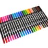 24 Dual Tip Brush Markers Set, 24 Colors, Fine Point & Brush Tip Art Markers for Coloring, Calligraphy, Journaling, Drawing, Lettering & School Supplies