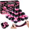 24 Pack Black-Pink Galaxy Slime Party Favors for Kids Slime Bulk DIY Stress Relief Putty Toy Birthday Goodie Bag Stuffer Classroom Reward for Girls Boys Stretchy Non-Sticky