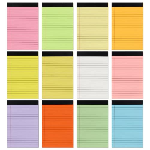 24 Pack Small Legal Pads, Note Pads 4x6 30 Sheets Each Pastel Morandi Colors College Ruled Notebook & Writing, Perforated Mini Memo Book for School Office Paper, To-Do Lists Steno Notepads Bulk(B)