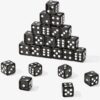 24 Pcs Black Dice 19 mm Acrylic Translucent Dice Set, Square Edge Mahjong Dice for Table Games, Party Games, Board Games and Game Night Accessories (Black)