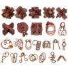 24 Pcs Brain Teaser Puzzles for Adults - Metal & Wooden 3D IQ Test Logic Game, Unlock Interlocking Brain Puzzle Toys for Teens Kids, Smart Educational Desk Toy for Mind Challenges
