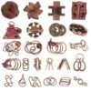 24 Pcs Brain Teaser Puzzles for Adults and Teens - Metal Puzzles 3D Puzzle Game Toys for Adults Teens - Wooden Unlock Interlocking Puzzle Adult IQ Education Smart Toys