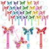 24 Pcs Butterfly Bubble Wands, Moving Sequins Birthday Party Favors