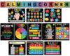 24Pcs Calming Corner Posters Chalkboard Theme Classroom Decor Feeling Wheel Chart Emotion Coping Skills Posters Educational Mental Health Wall Art for Therapy Office Decor Calm Down Corner Supplies