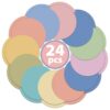 24Pcs Colorful Line Up Stickers Dry Erase Dots Classroom Decoration Removable Floor Positioning Spot Stickers Markers for Elementary Kindergarten Preschool Tables Wall Floor Decoration(Candy Colors)