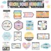 24Pcs Composition Classroom Bulletin Board Decor Girl Style Grow Your Mindset Positive Sayings Accent Cutouts Inspirational Bulletin Board Sets for School Students Teacher Office Home Wall Supply