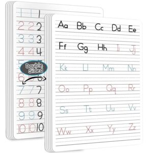 24pcs Dry Erase Board with Lines Handwriting Practice Letter Alphabet Tracing Thickened Whiteboard Must Haves Double Sided Teacher Tool Portable Drawing 12" x 9"