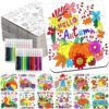 24Pcs Fall Thanksgiving Crafts for Kids Autumn DIY Coloring Puzzle Art Kit